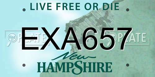 EXA657 New Hampshire License Plate