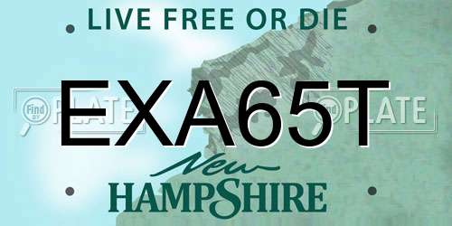 EXA65T New Hampshire License Plate