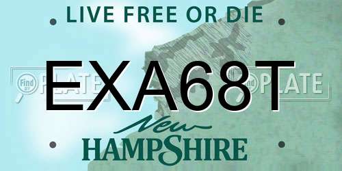 EXA68T New Hampshire License Plate