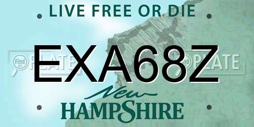 EXA68Z New Hampshire License Plate