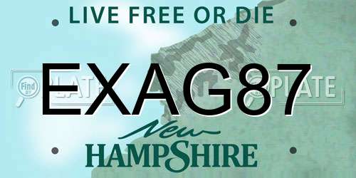 EXAG87 New Hampshire License Plate