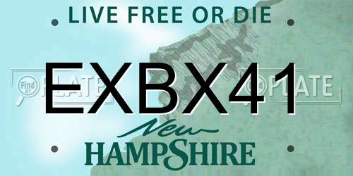 EXBX41 New Hampshire License Plate