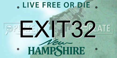 EXIT32 New Hampshire License Plate