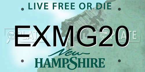 EXMG20 New Hampshire License Plate