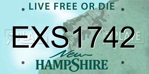 EXS1742 New Hampshire License Plate