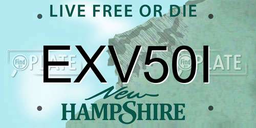 EXV50I New Hampshire License Plate