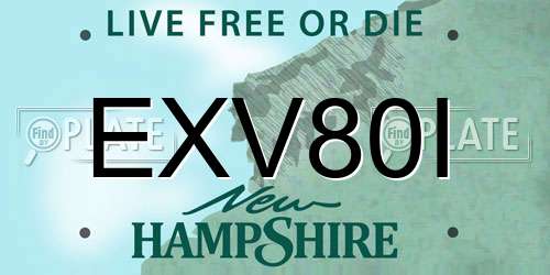 EXV80I New Hampshire License Plate