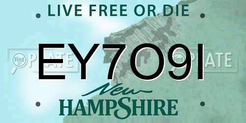 EY7O9I New Hampshire License Plate