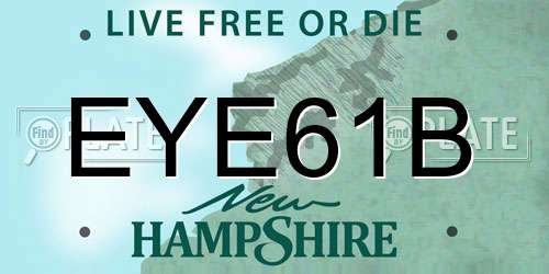 EYE61B New Hampshire License Plate