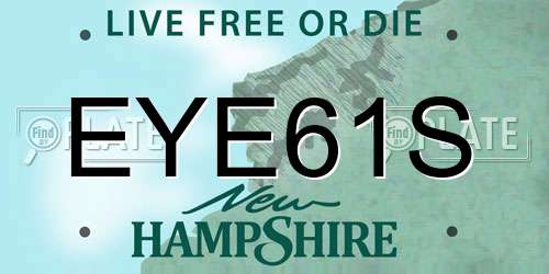 EYE61S New Hampshire License Plate