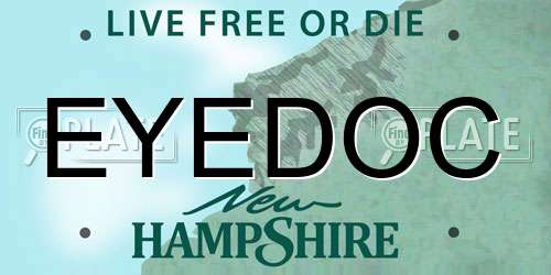 EYEDOC New Hampshire License Plate