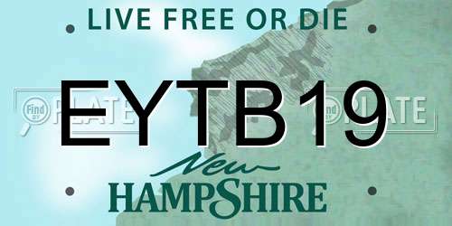 EYTB19 New Hampshire License Plate