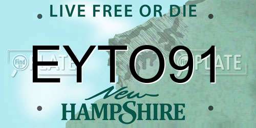 EYTO91 New Hampshire License Plate
