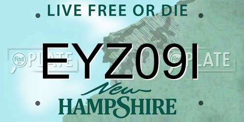 EYZ09I New Hampshire License Plate