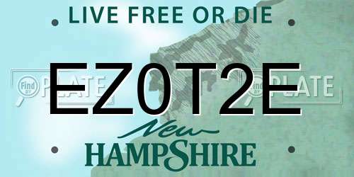 EZ0T2E New Hampshire License Plate