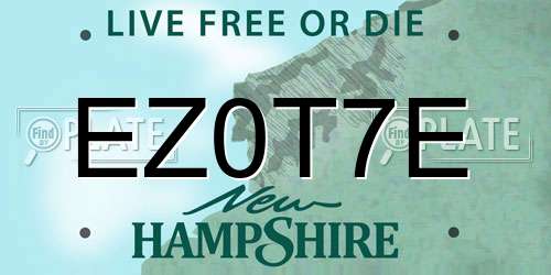 EZ0T7E New Hampshire License Plate