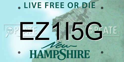 EZ1I5G New Hampshire License Plate