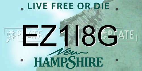 EZ1I8G New Hampshire License Plate
