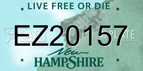 EZ20157 New Hampshire License Plate