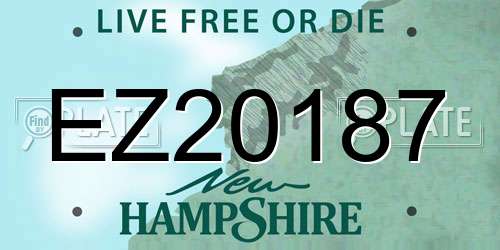 EZ20187 New Hampshire License Plate