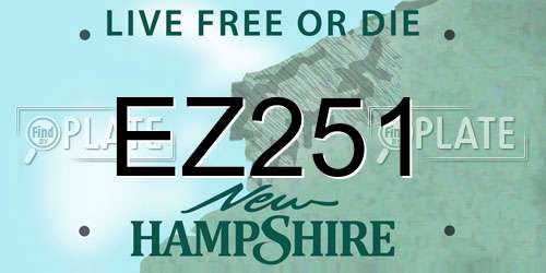 EZ251 New Hampshire License Plate