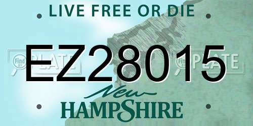 EZ28015 New Hampshire License Plate