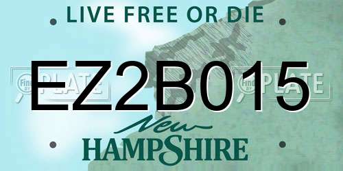 EZ2B015 New Hampshire License Plate