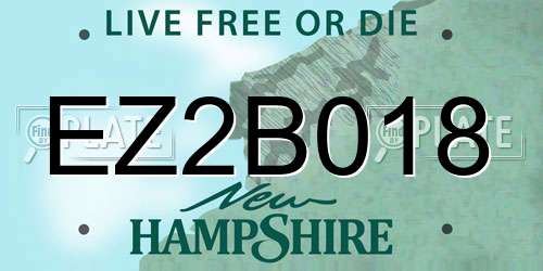 EZ2B018 New Hampshire License Plate