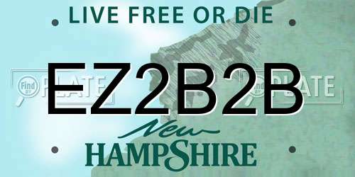 EZ2B2B New Hampshire License Plate