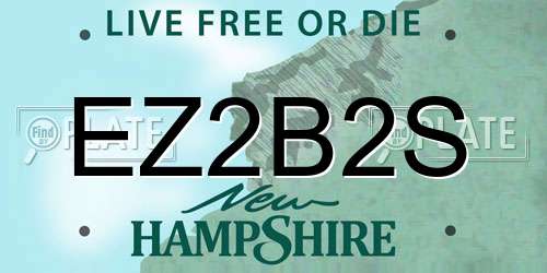 EZ2B2S New Hampshire License Plate