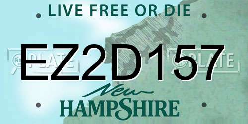 EZ2D157 New Hampshire License Plate