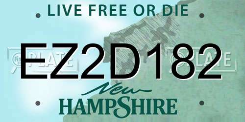 EZ2D182 New Hampshire License Plate
