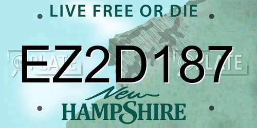 EZ2D187 New Hampshire License Plate