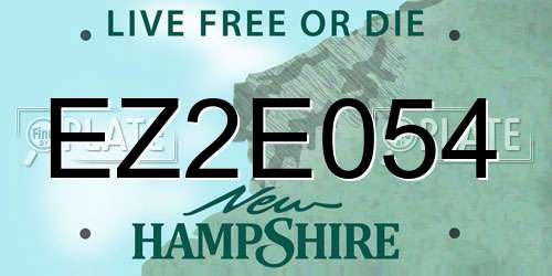 EZ2E054 New Hampshire License Plate
