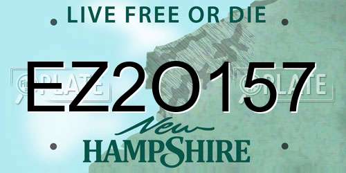 EZ2O157 New Hampshire License Plate
