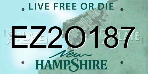 EZ2O187 New Hampshire License Plate