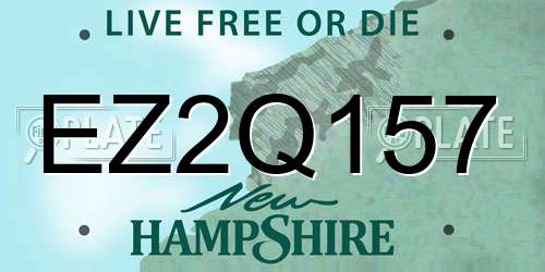 EZ2Q157 New Hampshire License Plate