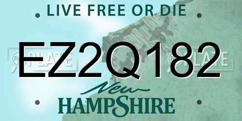 EZ2Q182 New Hampshire License Plate