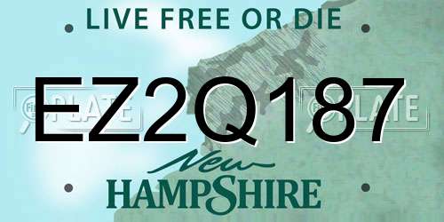 EZ2Q187 New Hampshire License Plate