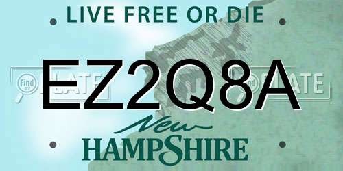 EZ2Q8A New Hampshire License Plate