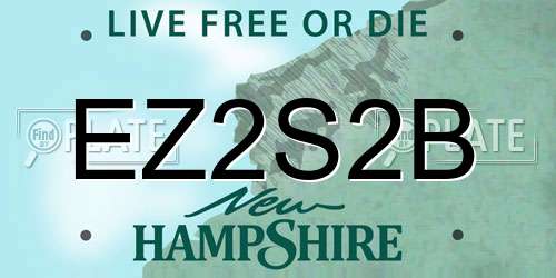 EZ2S2B New Hampshire License Plate