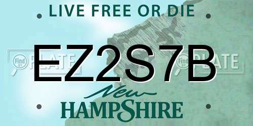 EZ2S7B New Hampshire License Plate