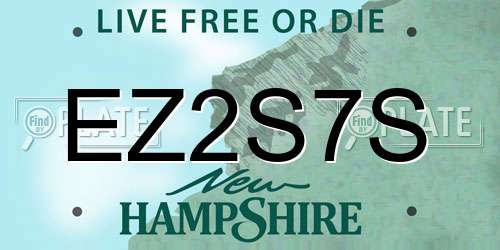 EZ2S7S New Hampshire License Plate