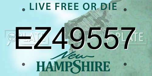 EZ49557 New Hampshire License Plate