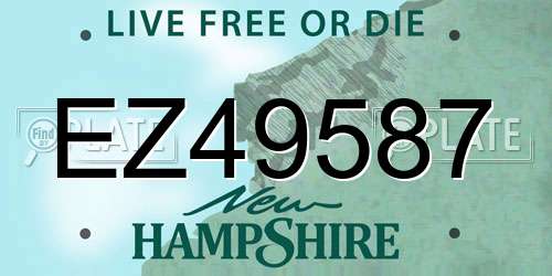 EZ49587 New Hampshire License Plate
