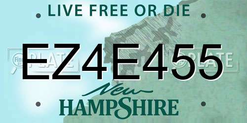 EZ4E455 New Hampshire License Plate