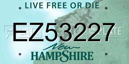 EZ53227 New Hampshire License Plate