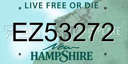 EZ53272 New Hampshire License Plate
