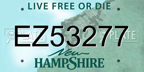 EZ53277 New Hampshire License Plate