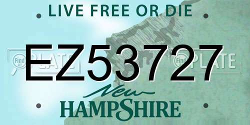 EZ53727 New Hampshire License Plate